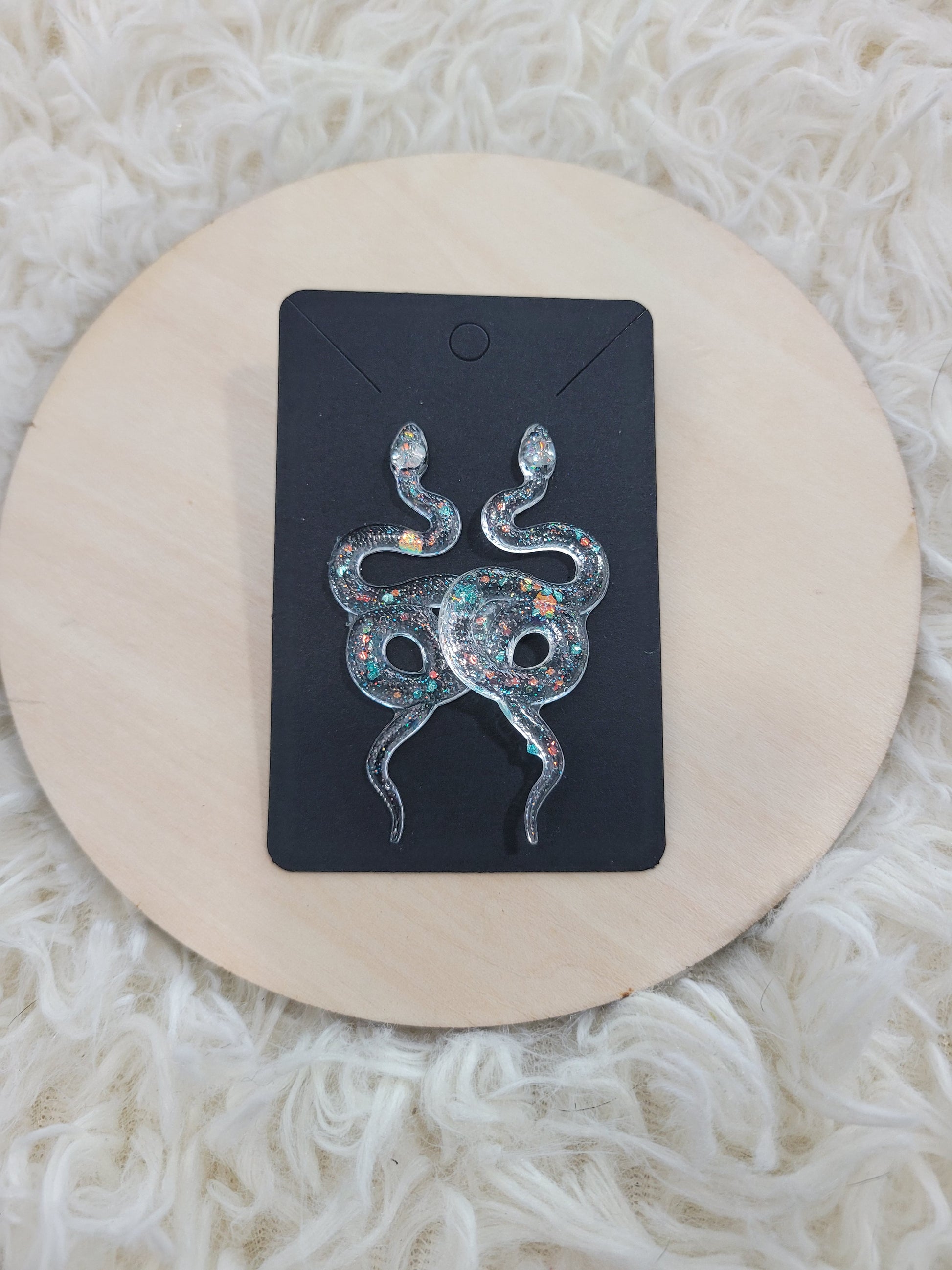 Clear Sea Green Snake Earrings - Ever After